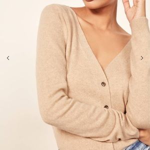 Reformation cropped V-neck cardigan